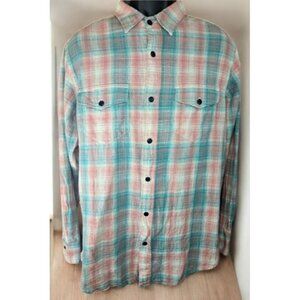Orvis Mens Classic Fit Button-Up Plaid Shirt Medium Pink & Blue